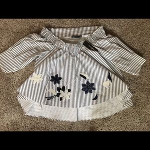 Off the shoulder striped blouse